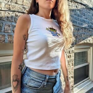 White Disney Toy Story Alien Crop Top / Tank Top